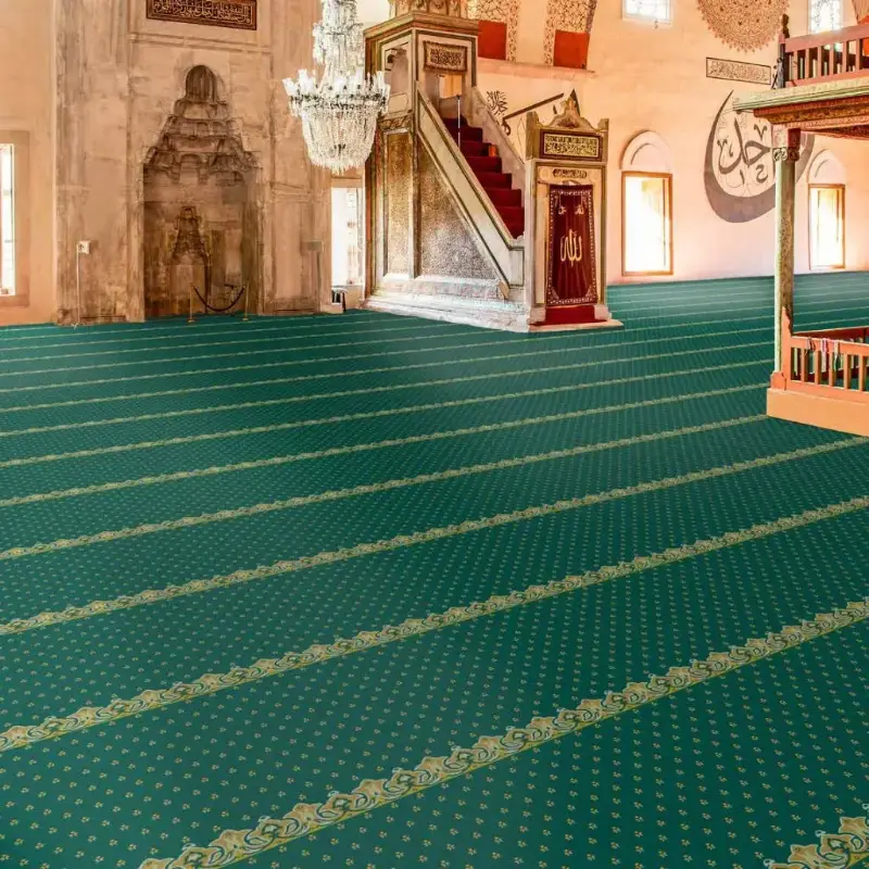 Green mosque carpet design