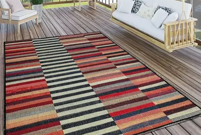 geometric pattern outdoor runner rug